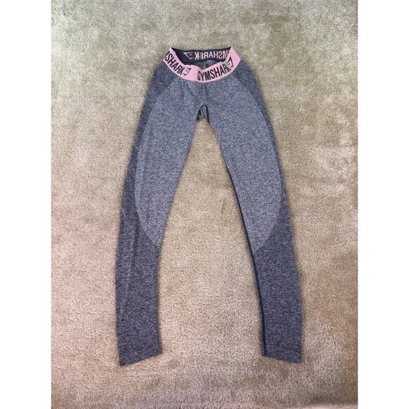Gymshark Pants - Gymshark Ultra Low Dry Leggings Womens XS Gray/Pink Shaping Athletic C372